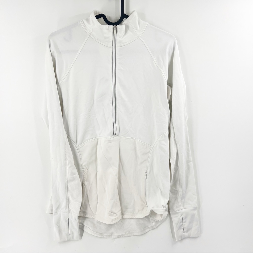 β
Athleta White Tech Halfβ Zip Style Athletic Pullover Jacket Thumbholes MEDIUM